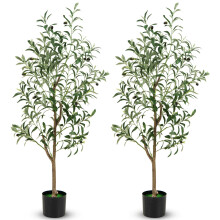 130cm Tall Artificial Olive Tree Set of 2 Fake Potted Trees Home Office Decoration