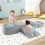 Costway 5-Piece Climb and Crawl Playset Soft Climbing Blocks with Ball Pit Grey 5