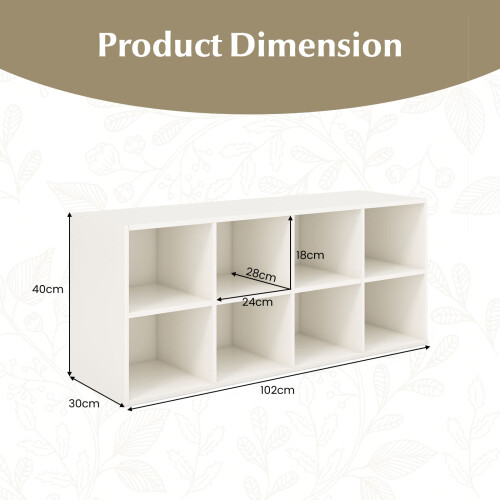 Costway 8-Cube Shoe Bench Entryway Shoe Rack Cabinet 8 Cubbies Storage Shelf 1