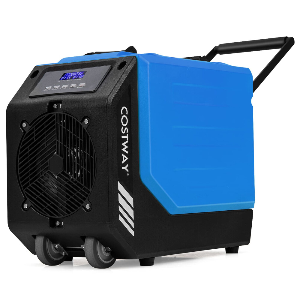 90L/Day Commercial Dehumidifier w/ Pump & Drain Hose -Blue