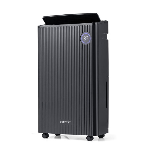 Costway 25L/D Dehumidifier for Basement  with 4 Modes & 3-Color Indicator-Black