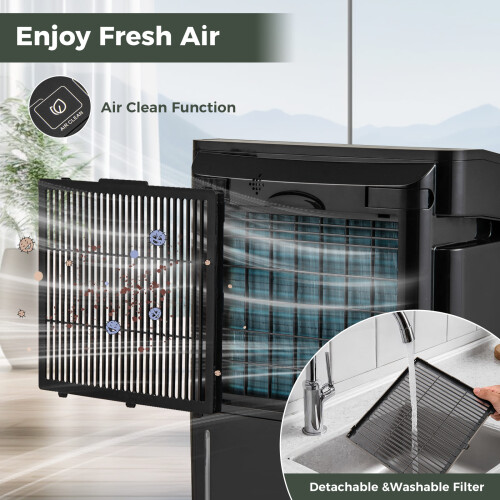 Costway 25L/D Dehumidifier for Basement  with 4 Modes & 3-Color Indicator-Black 2