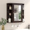 Costway 3 Tier Mirrored Bathroom Cabinet Wall Mount Storage Cupboard-Brown 4