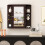 Costway 3 Tier Mirrored Bathroom Cabinet Wall Mount Storage Cupboard-Brown 5