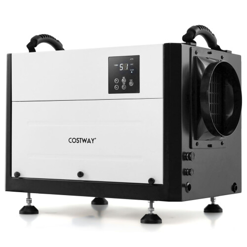 Costway 50L/Day Crawl Space Commercial Dehumidifier w/ 24H Timer-White