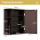 Costway 3 Tier Mirrored Bathroom Cabinet Wall Mount Storage Cupboard-Brown 2