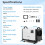 Costway 50L/Day Crawl Space Commercial Dehumidifier w/ 24H Timer-White 2