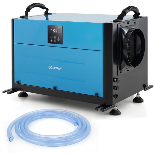 Costway 70L/Day Crawl Space Commercial Dehumidifier w/ 24H Timer-Blue
