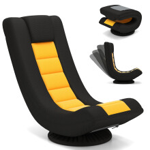 360 Swivel Gaming Chair Folding Floor Sofa Lazy Sofa Lounge Chair-Yellow