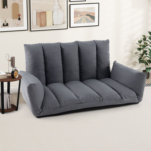 Costway Foldable Floor Sofa Upholstered Recliner Chair Convertible Lazy Couch 2