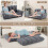 Costway Foldable Floor Sofa Upholstered Recliner Chair Convertible Lazy Couch 6