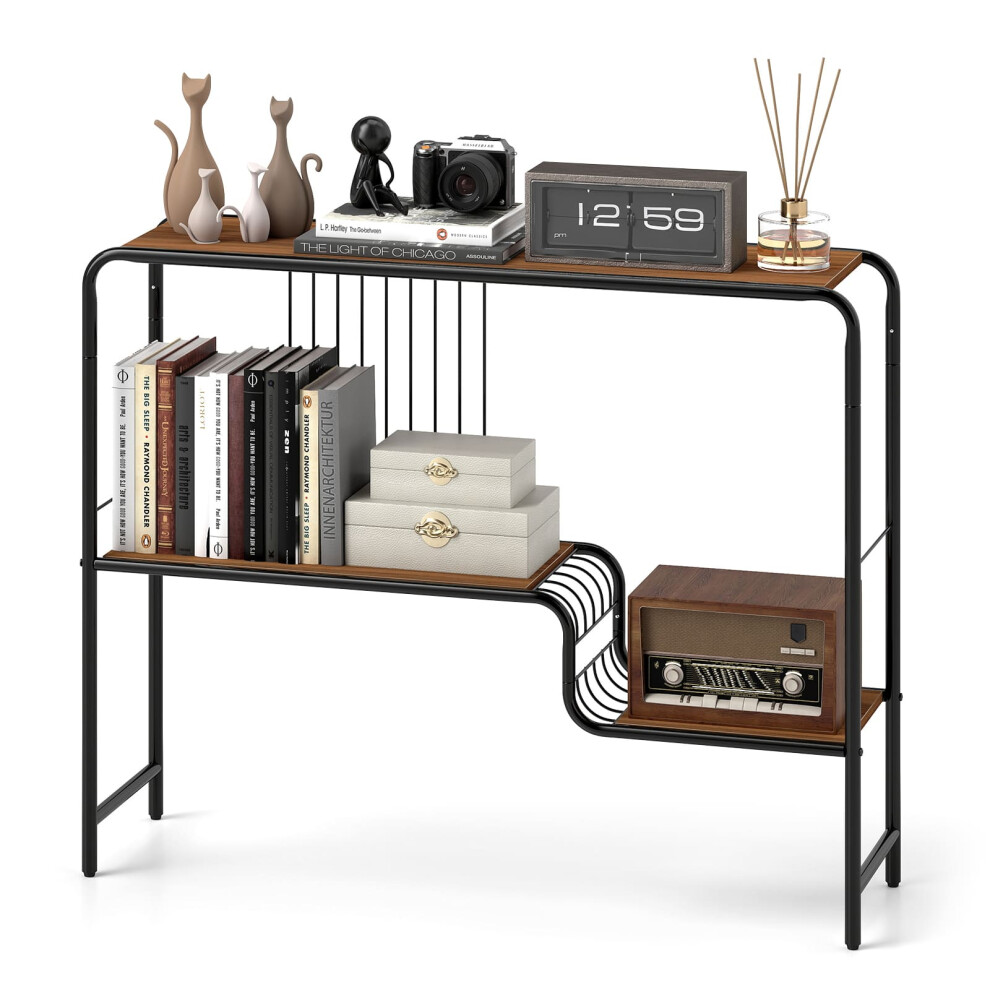 Console Table Narrow Long Entryway Table with Storage Shelf