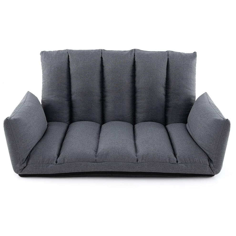 Costway Foldable Floor Sofa Upholstered Recliner Chair Convertible Lazy Couch