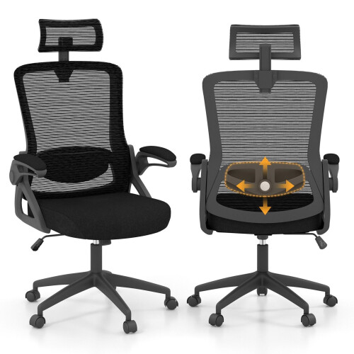 Costway Ergonomic Office Chair Adjustable Swivel Task Chair w/ Lumbar Support