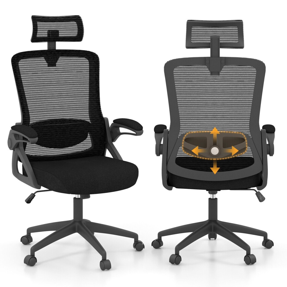 Ergonomic Office Chair Adjustable Swivel Task Chair w/ Lumbar Support