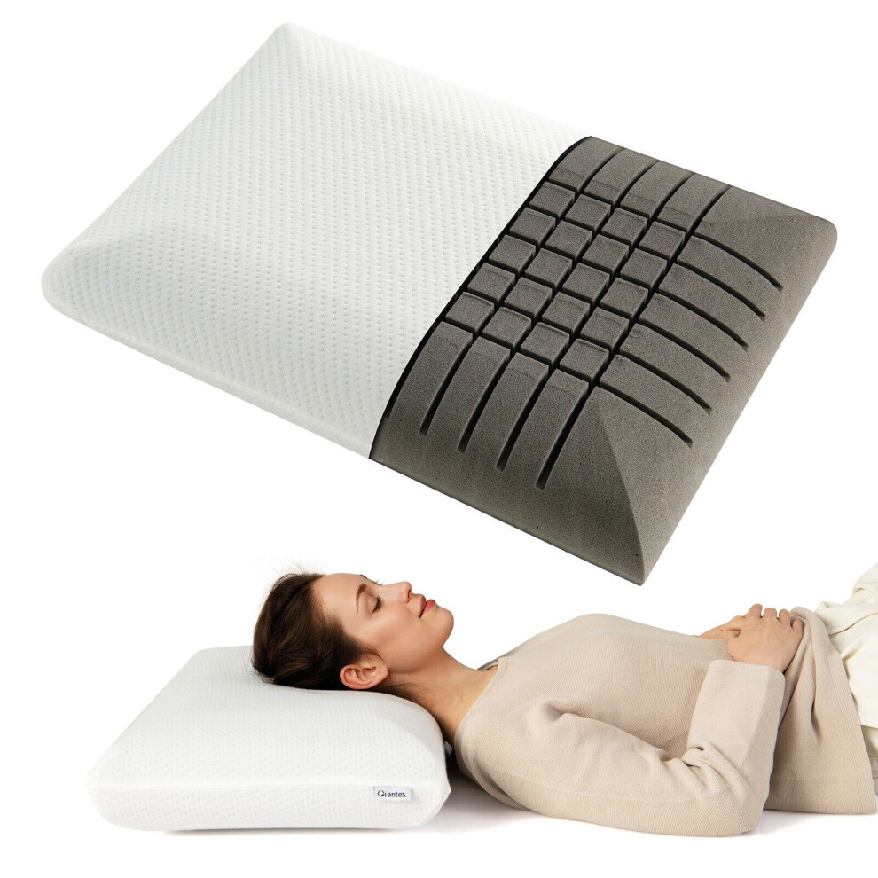2Pcs Bamboo Charcoal Memory Foam Pillow Set 3D Cutting Air Flow Pillows