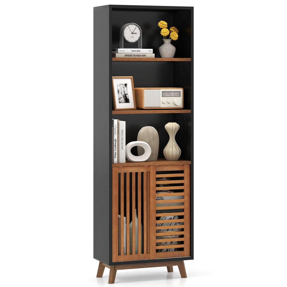 Photos - Dresser / Chests of Drawers Costway 178 CM Bookshelf 5-Tier Bookcase w/ Reversible Adjustable Shelf-Black 