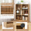 Costway 7-Cube Bookshelf 3-Tier Cubby Storage Organizer Wooden Cube Bookcase 4
