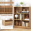 Costway 7-Cube Bookshelf 3-Tier Cubby Storage Organizer Wooden Cube Bookcase 7