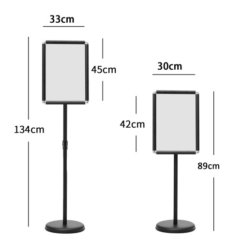 Costway A3 Poster Frame Stand Presentation Stand with Adjustable Height-Black 2