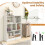Costway 7-Cube Bookshelf 3-Tier Cubby Storage Organizer Wooden Cube Bookcase 6