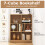 Costway 7-Cube Bookshelf 3-Tier Cubby Storage Organizer Wooden Cube Bookcase 5