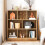 Costway 8-Cube Bookshelf 3-Tier Storage Organizer 100 CM Wood Display Shelf 3