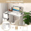 Costway Computer Desk Home Office Writing Desk Study Desk w/ 2 Drawers-White 7