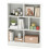 Costway 7-Cube Bookshelf 3-Tier Cubby Storage Organizer Wooden Cube Bookcase 1