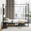 Costway Double Canopy Bed Frame 4-Poster Metal Platform Bed with Headboard-Black 5