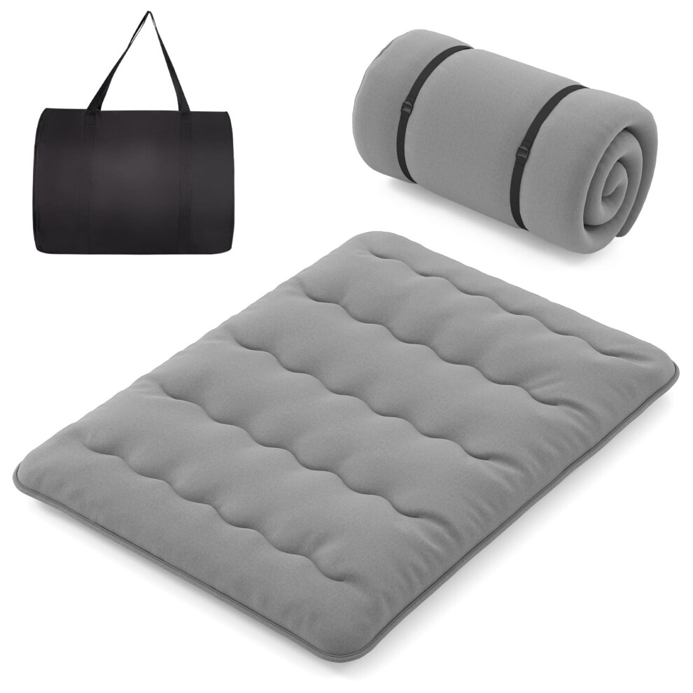 Foldable Tatami Mat Floor Futon Mattress Roll up Sleeping Pad w/ Washable Cover, Small Double/Double/King Size
