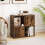Costway 4-Cube Bookcase 3-Tier Bookshelf Storage Organizer w/2 Cabinets-Coffee 6