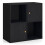 Costway 4-Cube Bookcase 3-Tier Bookshelf Storage Organizer w/2 Cabinets-Black 1