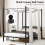 Costway Double Canopy Bed Frame 4-Poster Metal Platform Bed with Headboard-Black 7