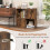 Costway 4-Cube Bookcase 3-Tier Bookshelf Storage Organizer w/2 Cabinets-Coffee 4