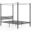 Costway Double Canopy Bed Frame 4-Poster Metal Platform Bed with Headboard-Black 1