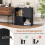 Costway 4-Cube Bookcase 3-Tier Bookshelf Storage Organizer w/2 Cabinets-Black 5