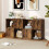 Costway 4-Cube Bookcase 3-Tier Bookshelf Storage Organizer w/2 Cabinets-Coffee 7