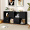 Costway 4-Cube Bookcase 3-Tier Bookshelf Storage Organizer w/2 Cabinets-Black 7