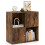 Costway 4-Cube Bookcase 3-Tier Bookshelf Storage Organizer w/2 Cabinets-Coffee 1