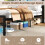 Costway Double Size Metal Bed Frame w/ LED Light & Charging Station-Brown 3