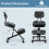Costway Ergonomic Kneeling Chair Posture Correction Stool w/ Back Support-Black 2