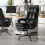 Costway Ergonomic Office Chair PU Leather Computer Chair-Black 6