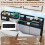 Costway Double Size Metal Bed Frame w/ LED Light & Charging Station-Brown 6
