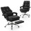 Costway Ergonomic Office Chair PU Leather Computer Chair-Black 1