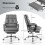 Costway Ergonomic Office Chair PU Leather Computer Chair w/ Footrest-Grey 2