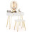 Costway 80 cm Vanity Set w/ Lighted Mirror Makeup Dressing Table w/ Cushioned Stool-White 1