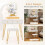 Costway 80 cm Vanity Set w/ Lighted Mirror Makeup Dressing Table w/ Cushioned Stool-White 6