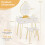 Costway 80 cm Vanity Set w/ Lighted Mirror Makeup Dressing Table w/ Cushioned Stool-White 2