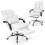Costway Ergonomic Office Chair PU Leather Computer Chair w/ Footrest-White 1